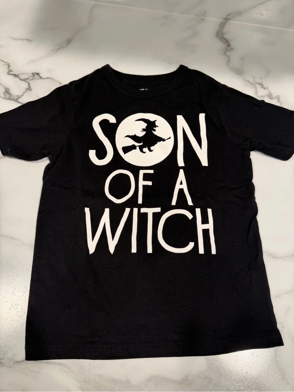 The Children's Place Black Glow-in-the-Dark 'Son of a Witch' Graphic Tee